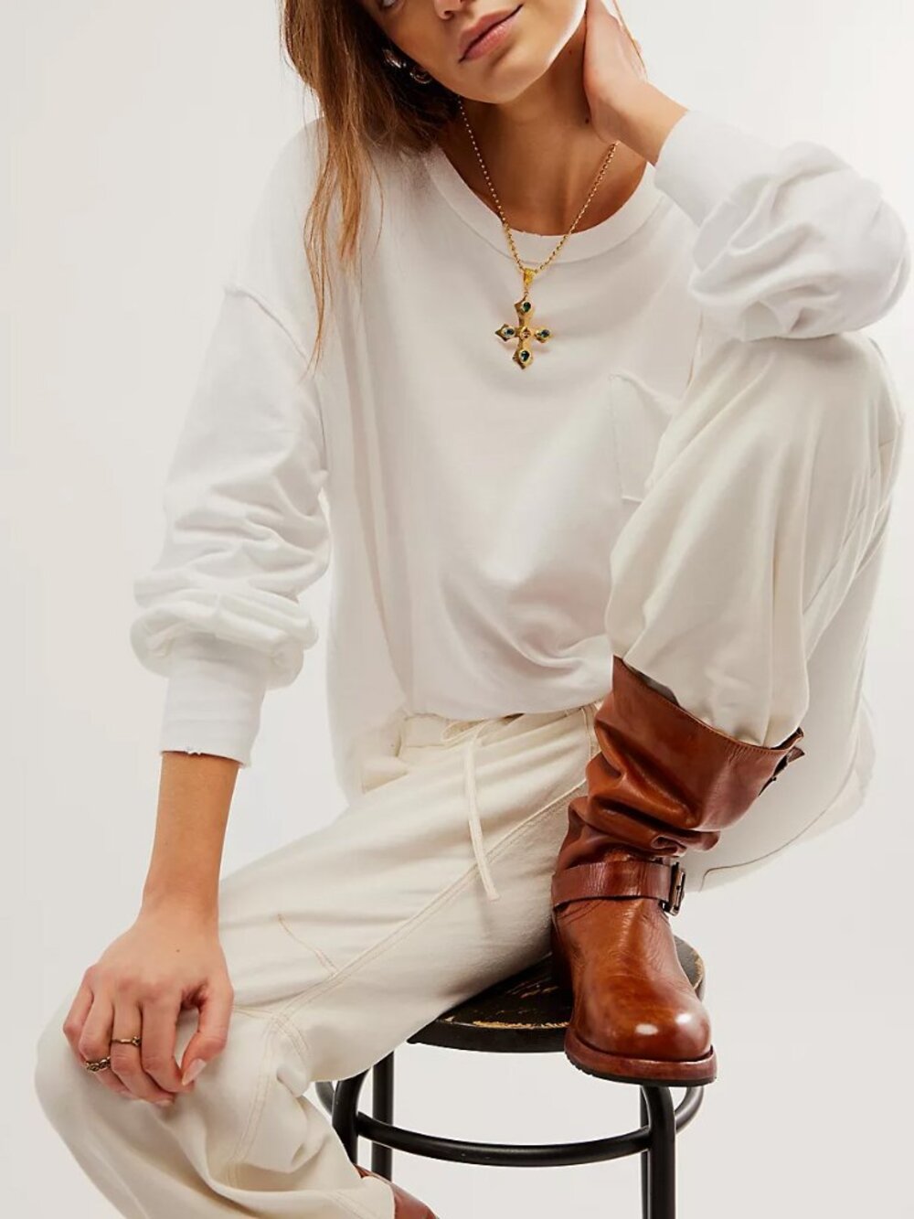FREE PEOPLE We The Free Fade Into You Tee / Ivory - Picture 5 of 16